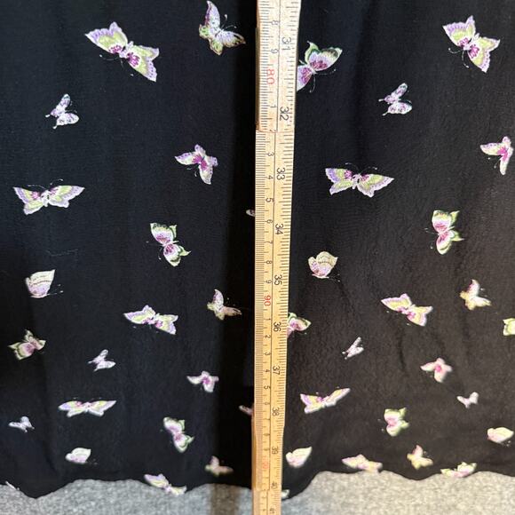 Stockholm Atelier Dress Womens 6 Black Butterfly Flared Sleeve Midi Boho Asian - Picture 9 of 10